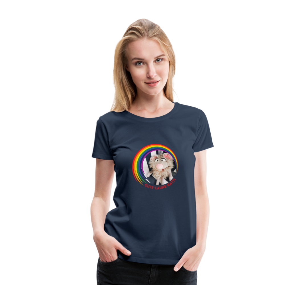 Frauen Premium T-Shirt - Gute Laune Ratti - Navy