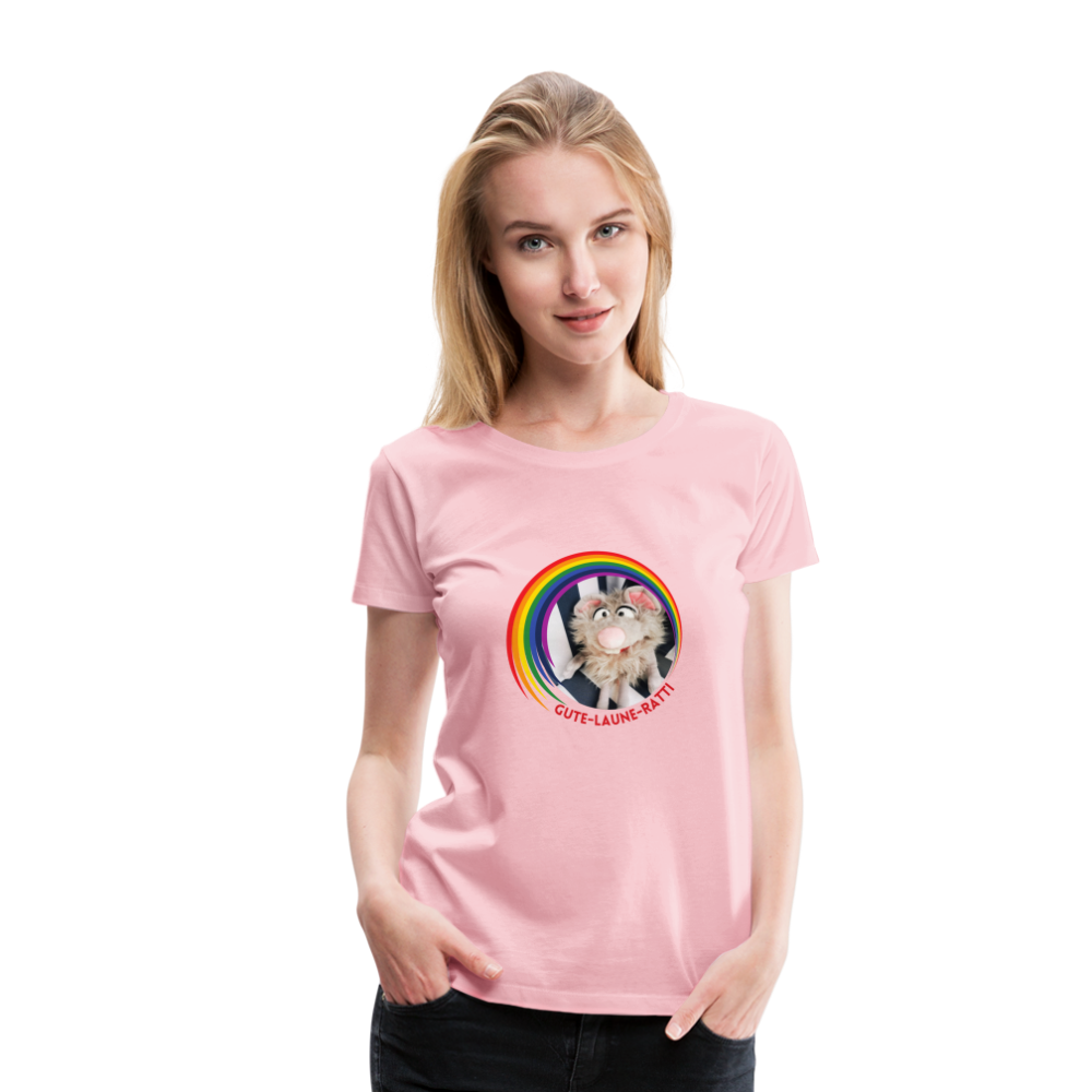 Frauen Premium T-Shirt - Gute Laune Ratti - Hellrosa