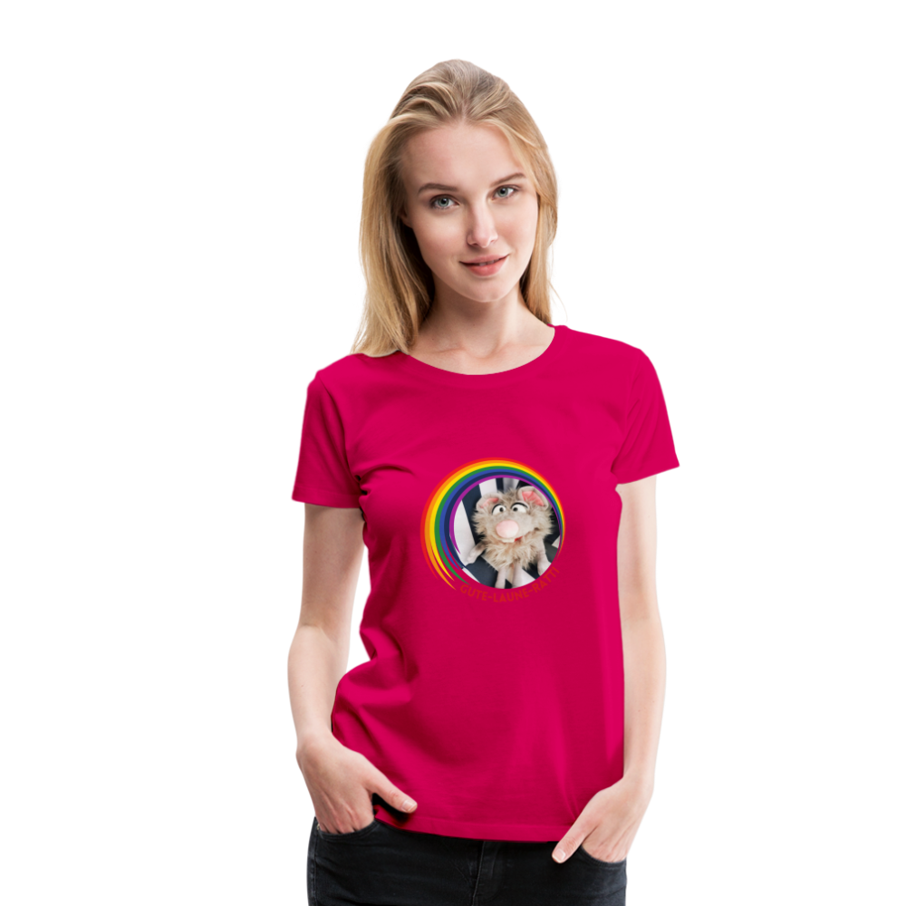 Frauen Premium T-Shirt - Gute Laune Ratti - dunkles Pink