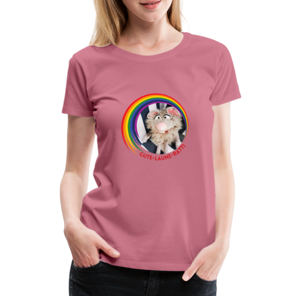 Frauen Premium T-Shirt - Gute Laune Ratti - Malve