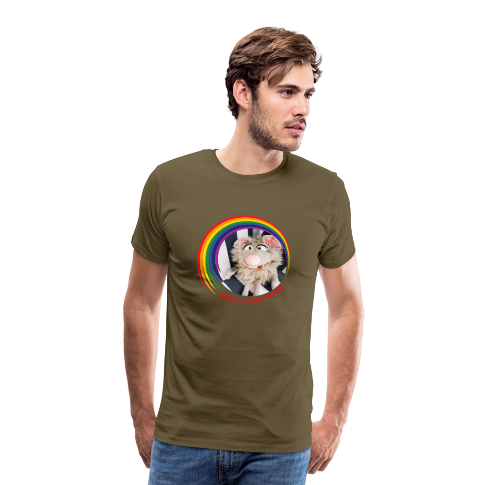 Männer Premium T-Shirt - Gute Laune Ratti - Khaki