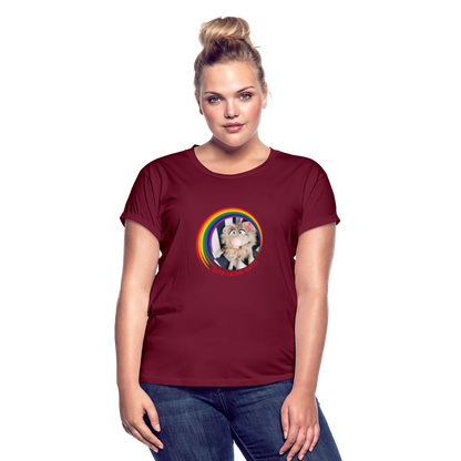 Frauen Oversize T-Shirt - Gute Laune Ratti - Bordeaux