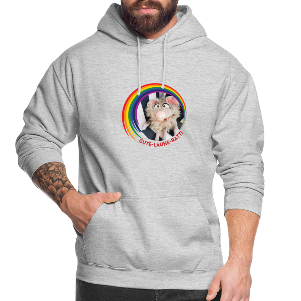 Unisex Hoodie - Gute Laune Ratti - Hellgrau meliert