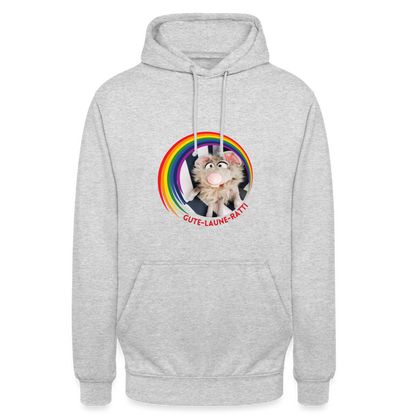 Unisex Hoodie - Gute Laune Ratti - Hellgrau meliert