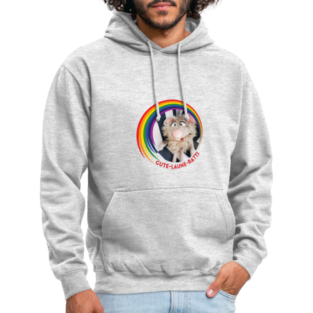 Unisex Hoodie - Gute Laune Ratti - Hellgrau meliert