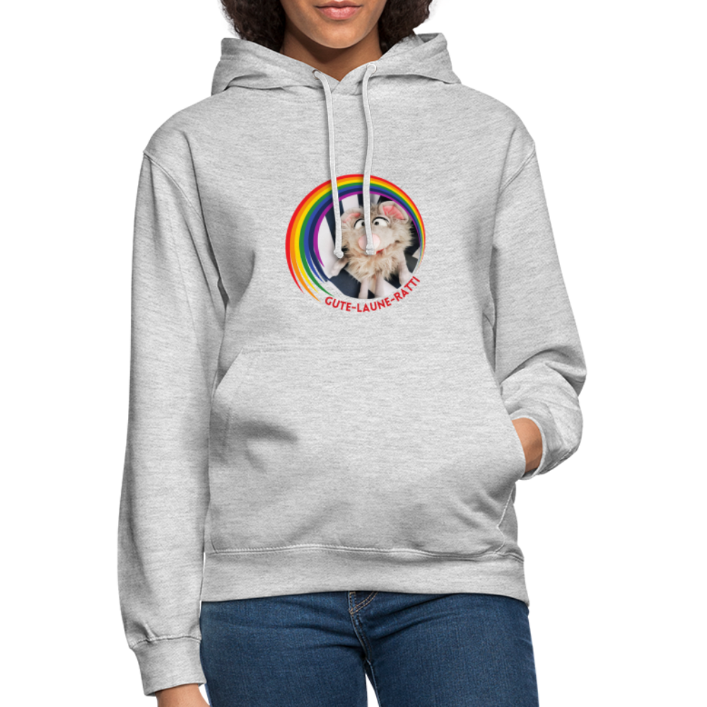 Unisex Hoodie - Gute Laune Ratti - Hellgrau meliert