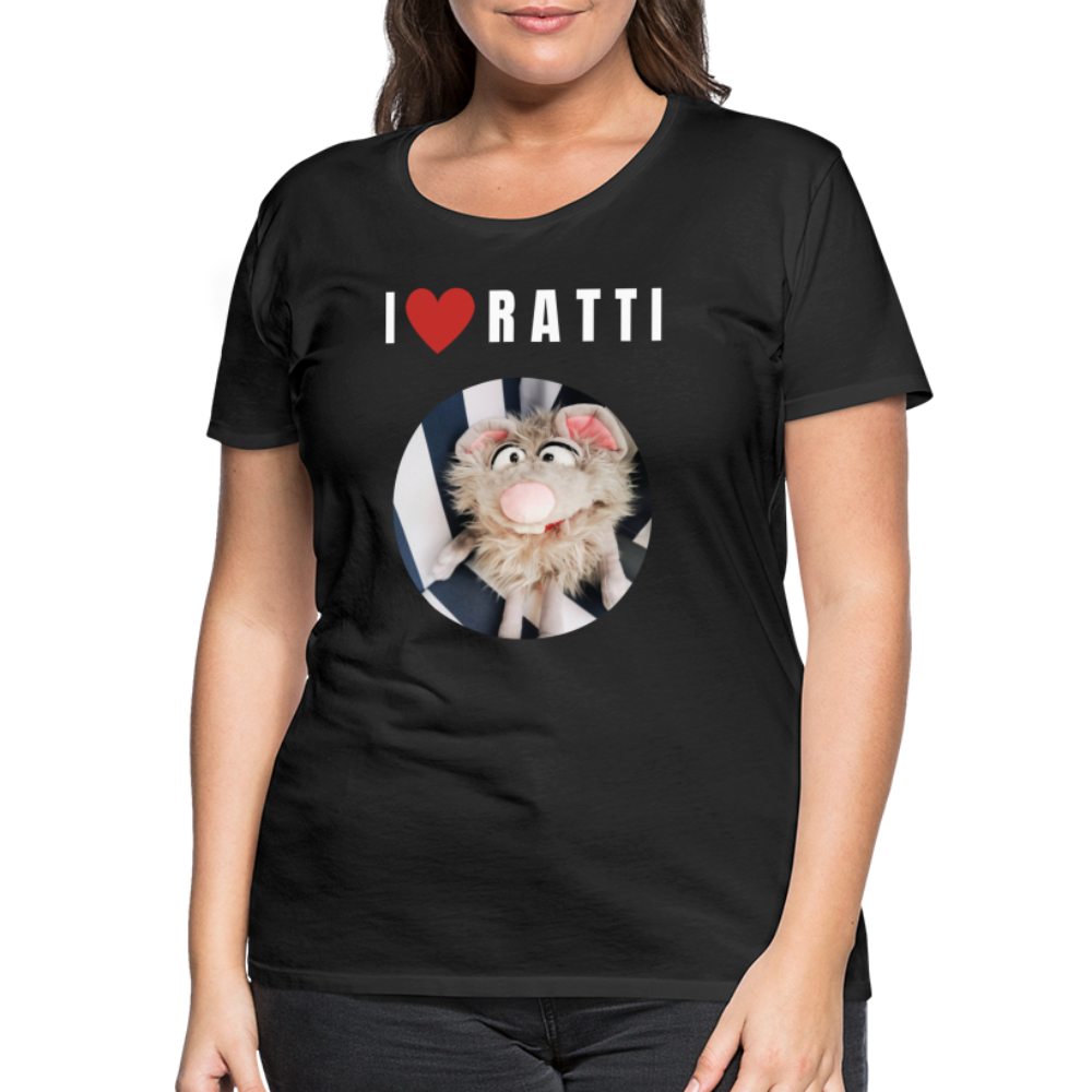 Frauen Premium T-Shirt - I love Ratti - Schwarz