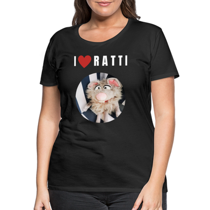 Frauen Premium T-Shirt - I love Ratti - Schwarz