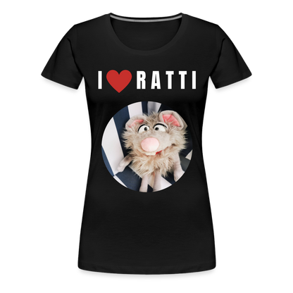 Frauen Premium T-Shirt - I love Ratti - Schwarz