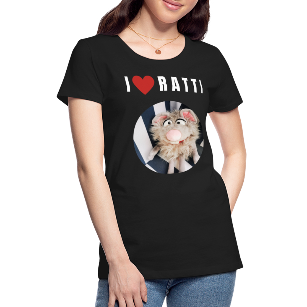 Frauen Premium T-Shirt - I love Ratti - Schwarz