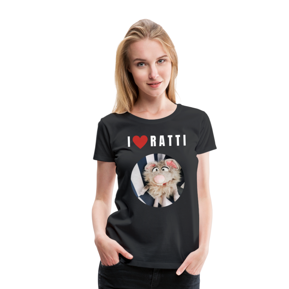 Frauen Premium T-Shirt - I love Ratti - Schwarz