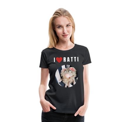 Frauen Premium T-Shirt - I love Ratti - Schwarz