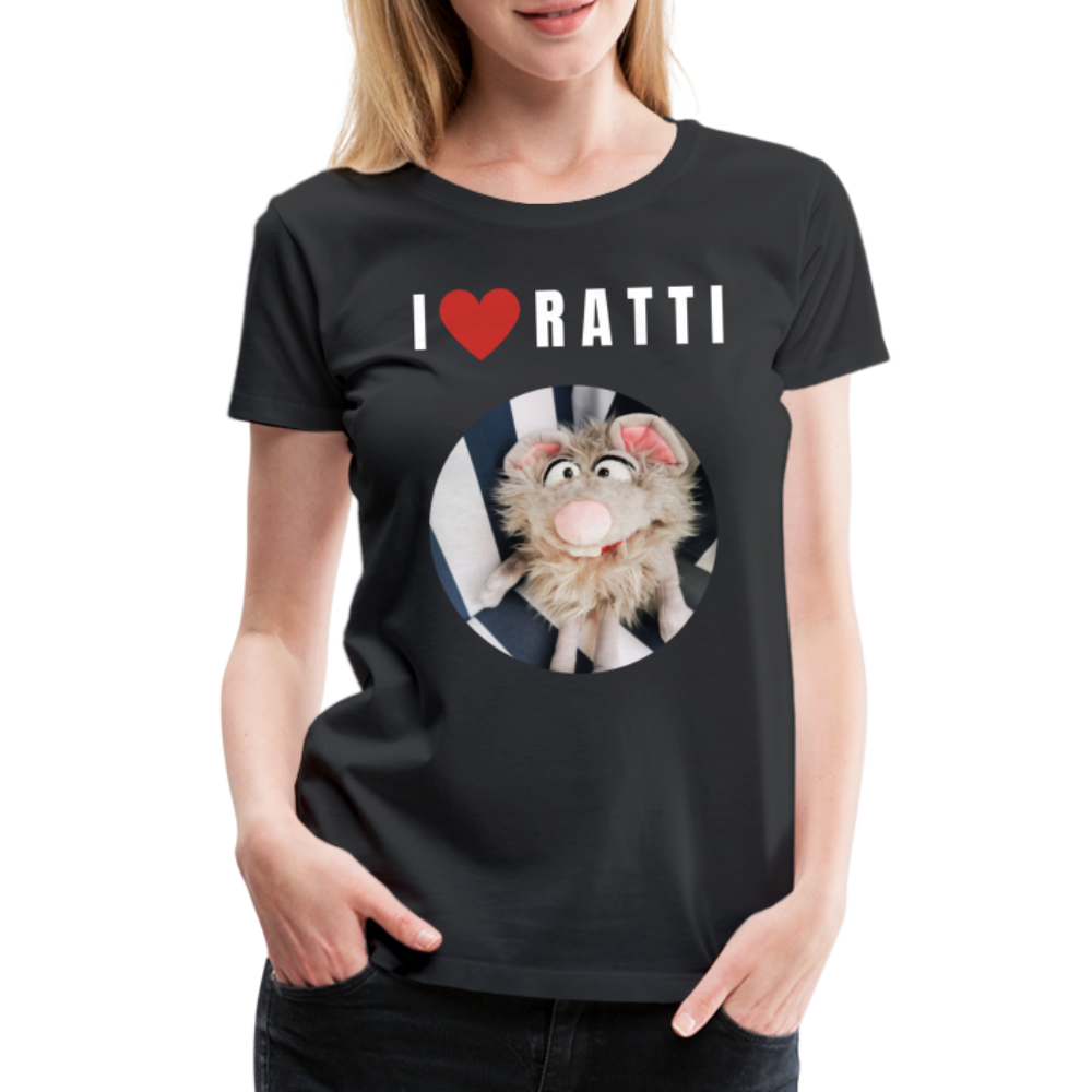 Frauen Premium T-Shirt - I love Ratti - Schwarz