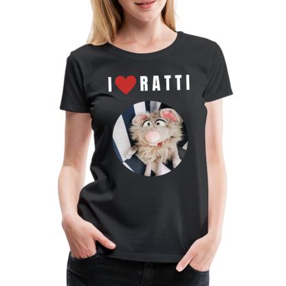 Frauen Premium T-Shirt - I love Ratti - Schwarz