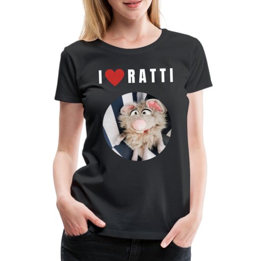 Frauen Premium T-Shirt - I love Ratti - Schwarz