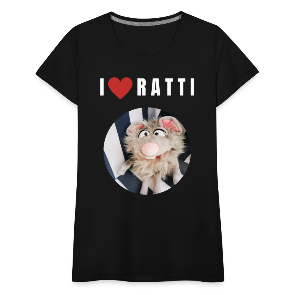 Frauen Premium T-Shirt - I love Ratti - Schwarz