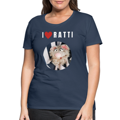 Frauen Premium T-Shirt - I love Ratti - Navy