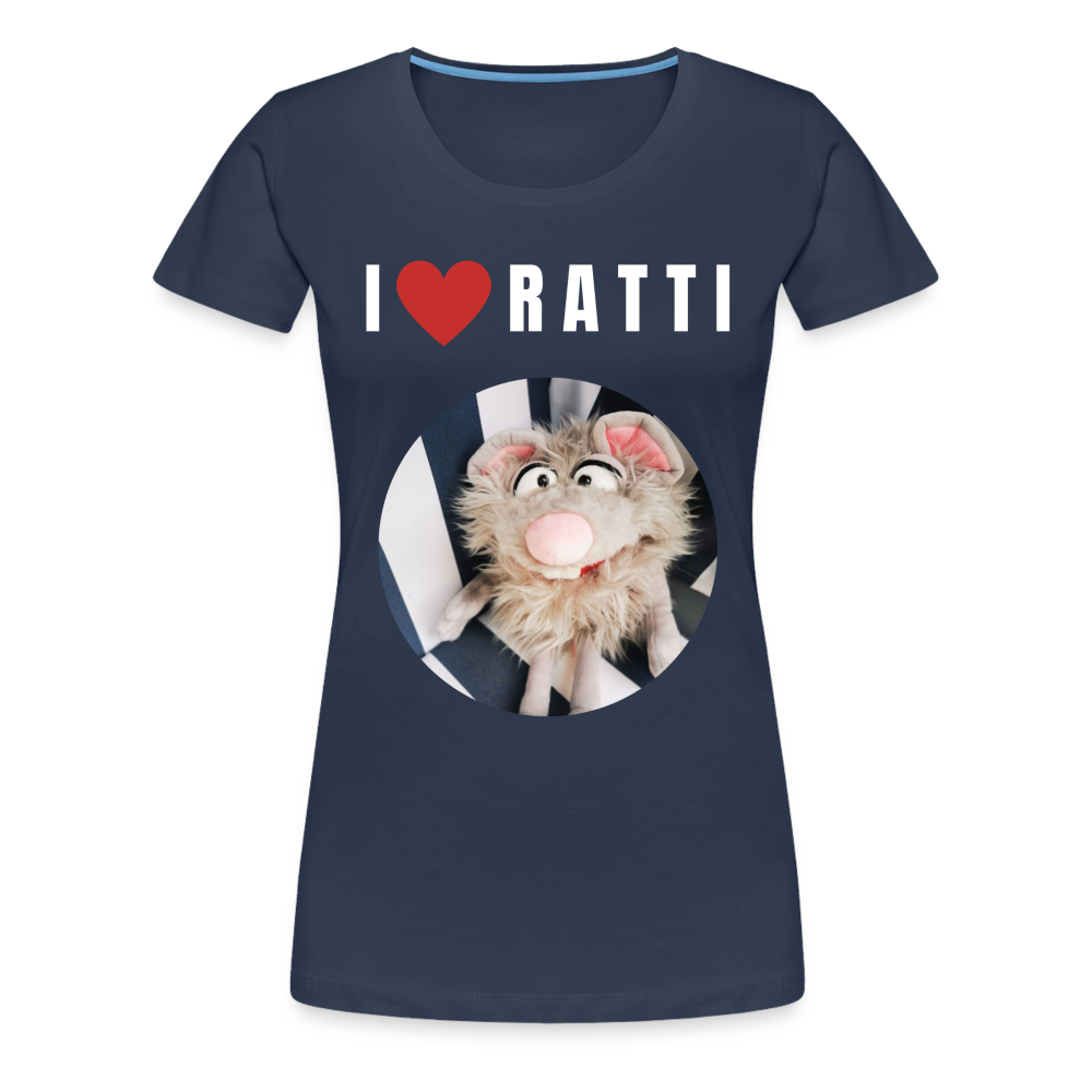 Frauen Premium T-Shirt - I love Ratti - Navy