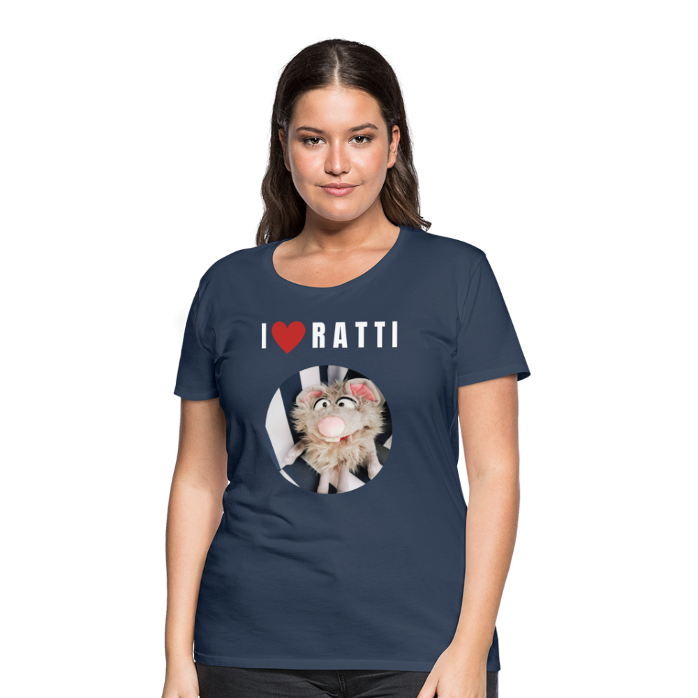 Frauen Premium T-Shirt - I love Ratti - Navy