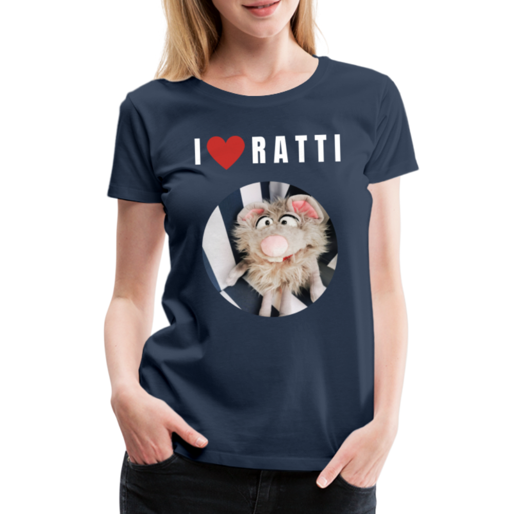 Frauen Premium T-Shirt - I love Ratti - Navy