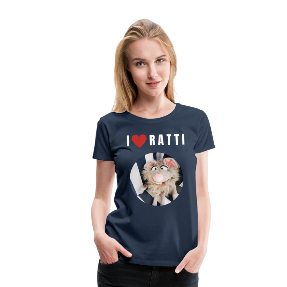 Frauen Premium T-Shirt - I love Ratti - Navy