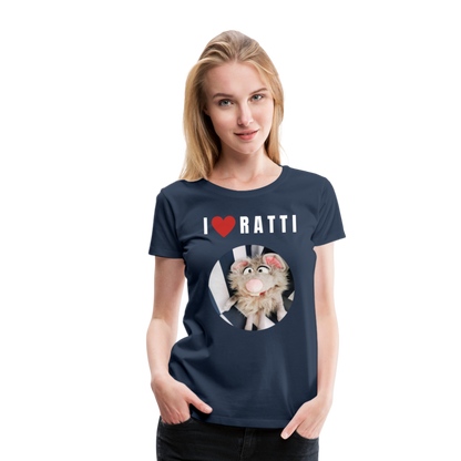 Frauen Premium T-Shirt - I love Ratti - Navy