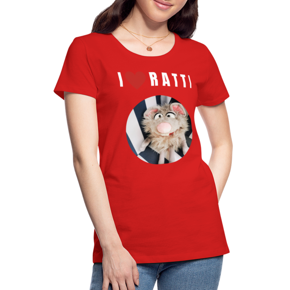 Frauen Premium T-Shirt - I love Ratti - Rot