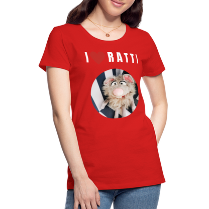 Frauen Premium T-Shirt - I love Ratti - Rot