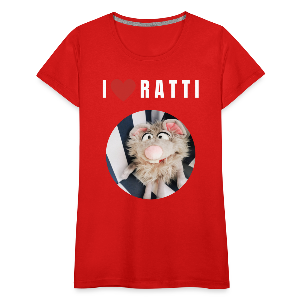 Frauen Premium T-Shirt - I love Ratti - Rot