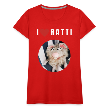 Frauen Premium T-Shirt - I love Ratti - Rot