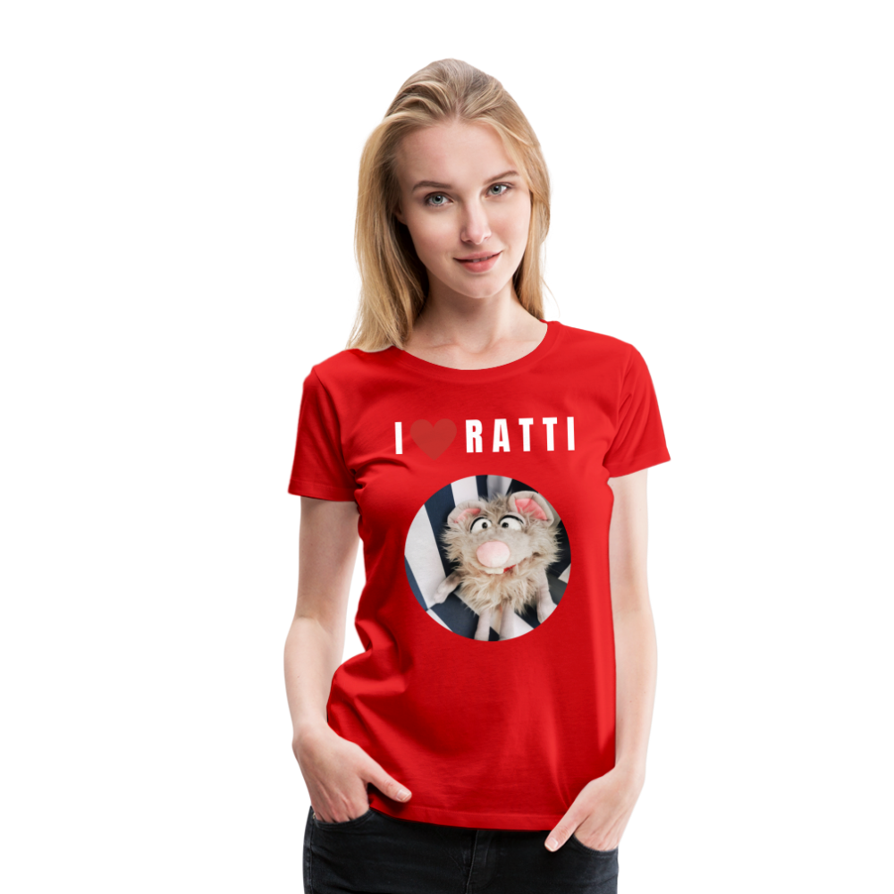 Frauen Premium T-Shirt - I love Ratti - Rot