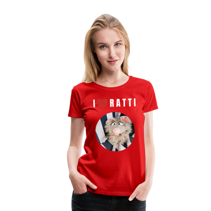 Frauen Premium T-Shirt - I love Ratti - Rot