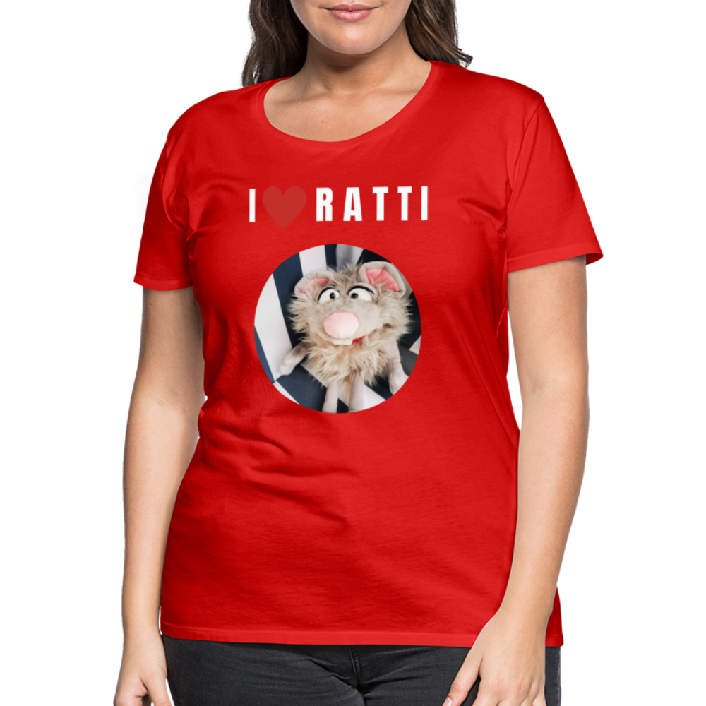 Frauen Premium T-Shirt - I love Ratti - Rot