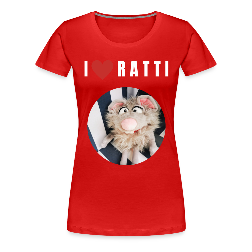 Frauen Premium T-Shirt - I love Ratti - Rot