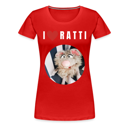 Frauen Premium T-Shirt - I love Ratti - Rot