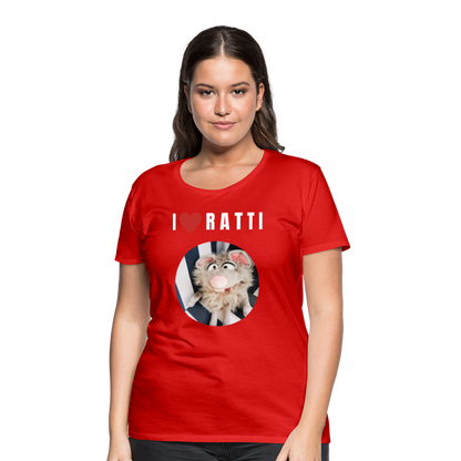 Frauen Premium T-Shirt - I love Ratti - Rot