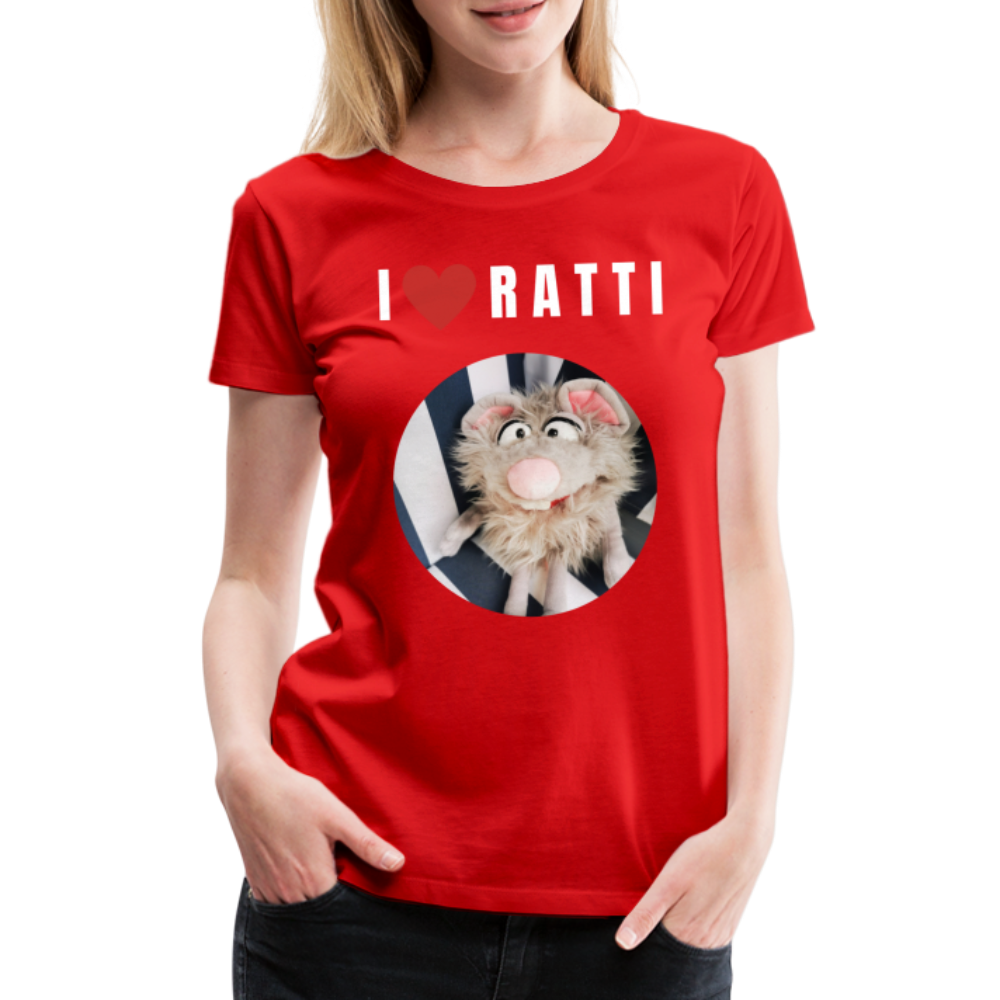 Frauen Premium T-Shirt - I love Ratti - Rot