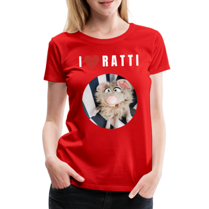 Frauen Premium T-Shirt - I love Ratti - Rot