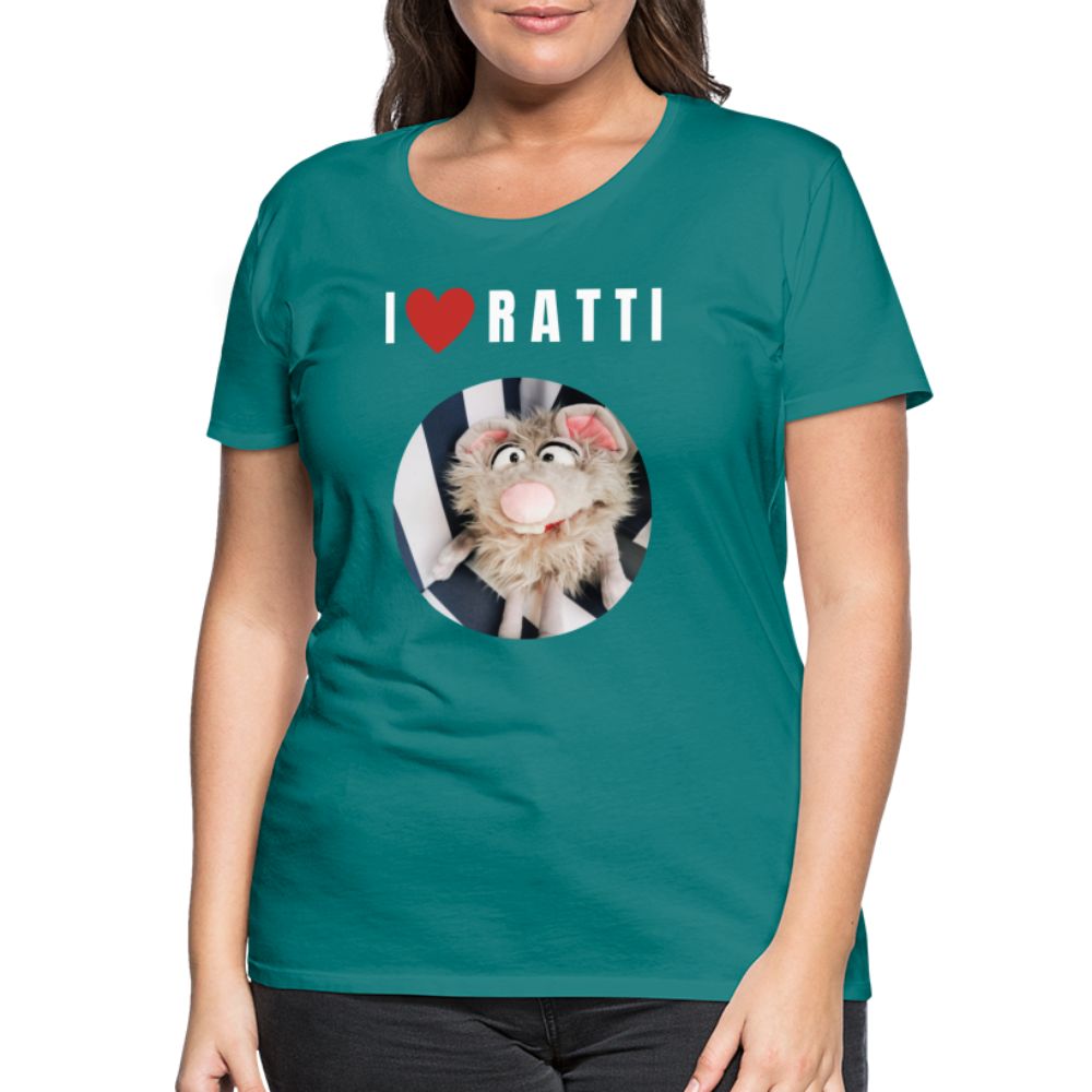 Frauen Premium T-Shirt - I love Ratti - Divablau