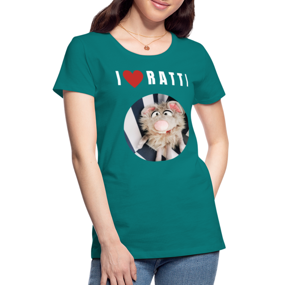 Frauen Premium T-Shirt - I love Ratti - Divablau