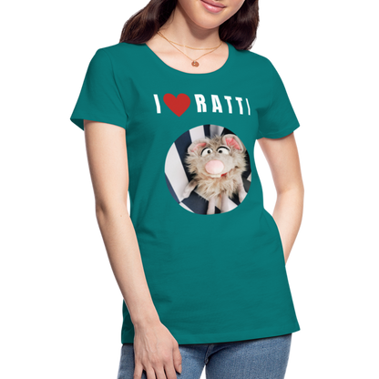 Frauen Premium T-Shirt - I love Ratti - Divablau