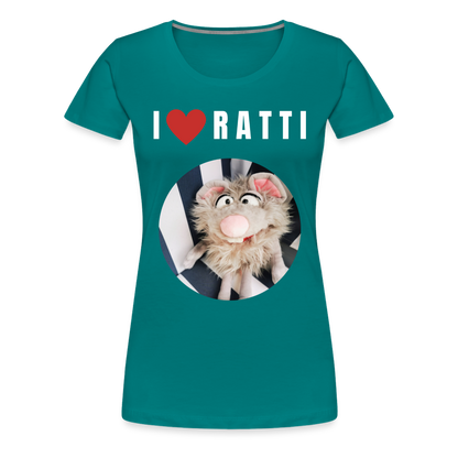 Frauen Premium T-Shirt - I love Ratti - Divablau