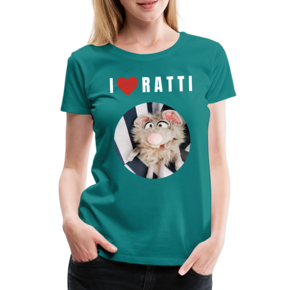 Frauen Premium T-Shirt - I love Ratti - Divablau