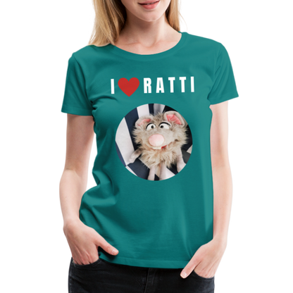 Frauen Premium T-Shirt - I love Ratti - Divablau