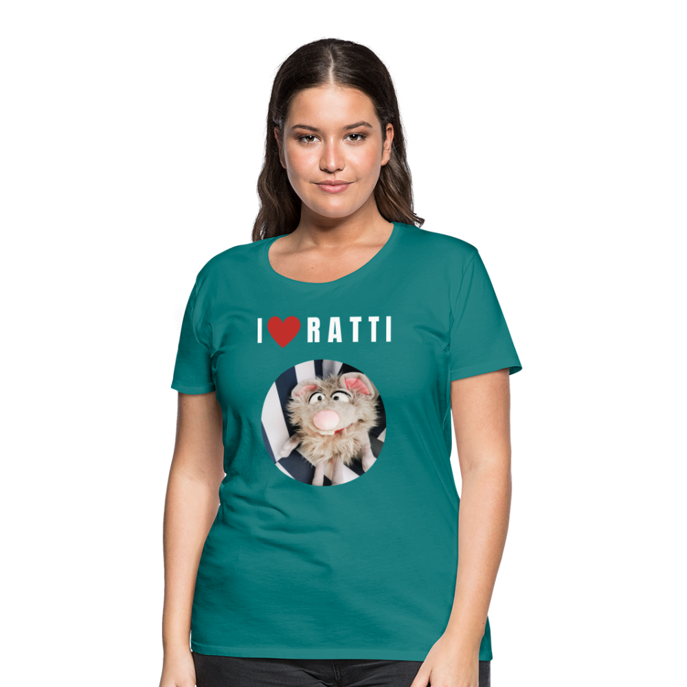 Frauen Premium T-Shirt - I love Ratti - Divablau