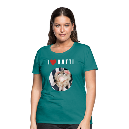 Frauen Premium T-Shirt - I love Ratti - Divablau