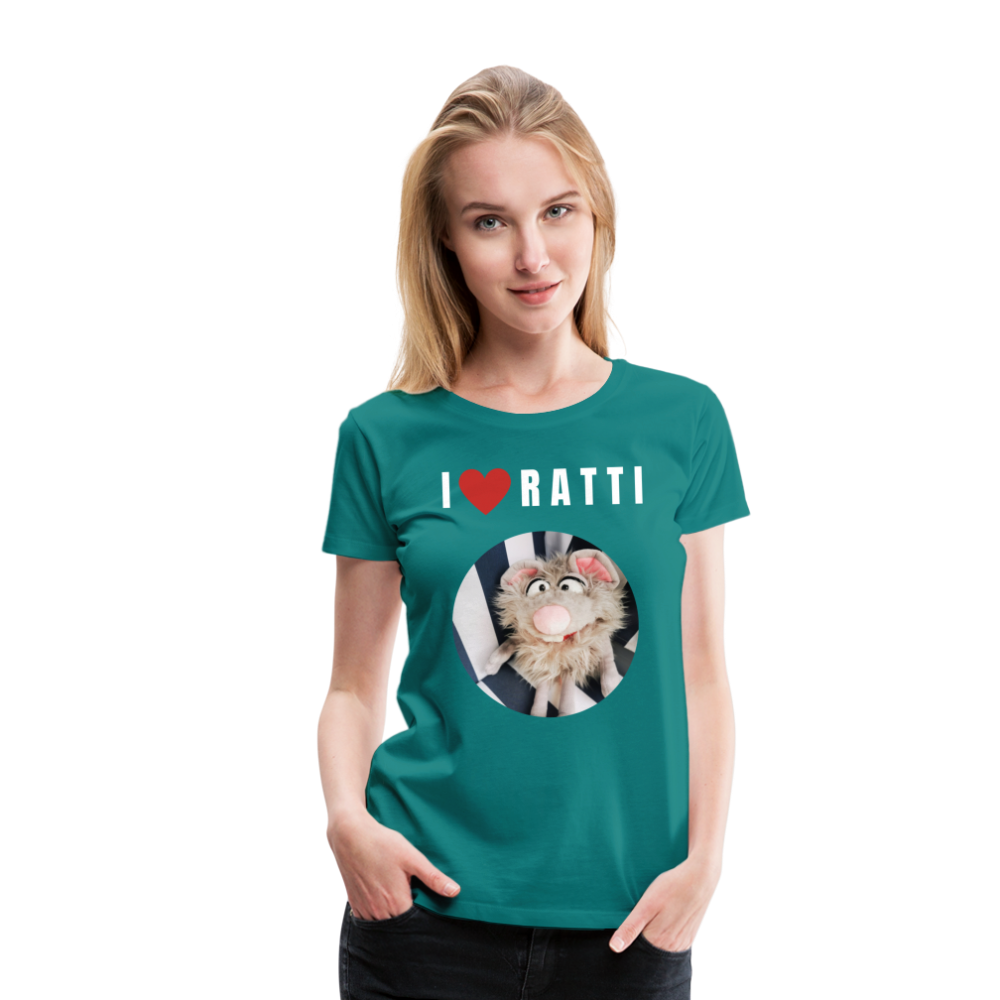 Frauen Premium T-Shirt - I love Ratti - Divablau