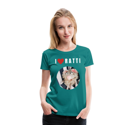 Frauen Premium T-Shirt - I love Ratti - Divablau