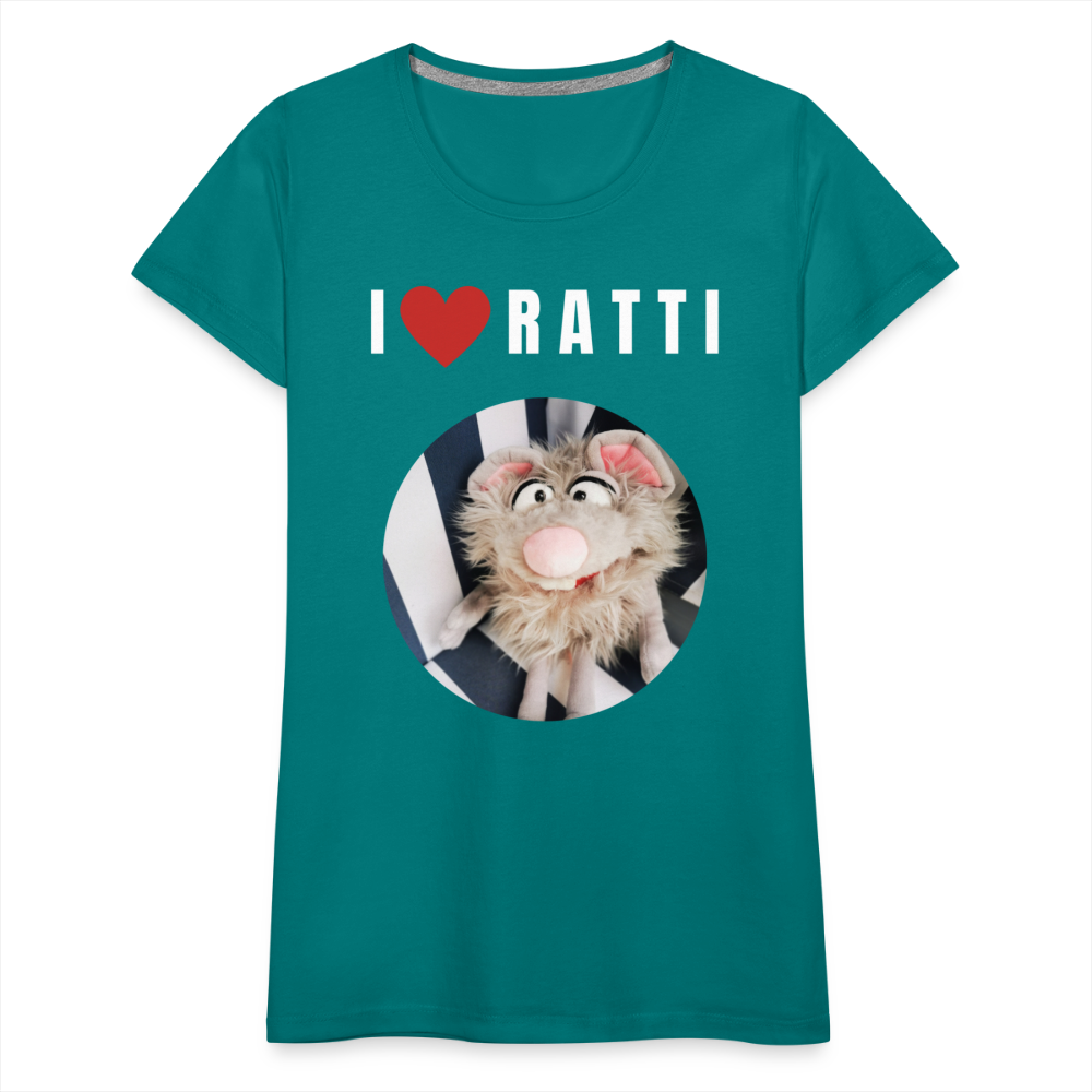 Frauen Premium T-Shirt - I love Ratti - Divablau