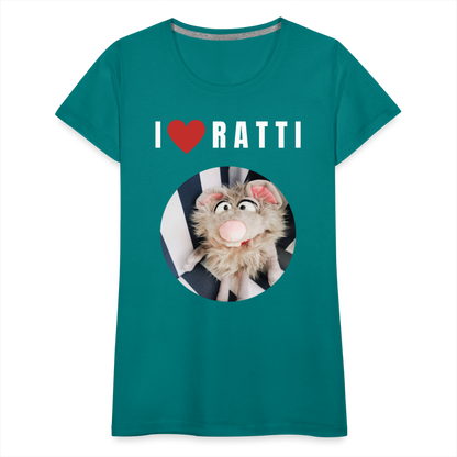 Frauen Premium T-Shirt - I love Ratti - Divablau